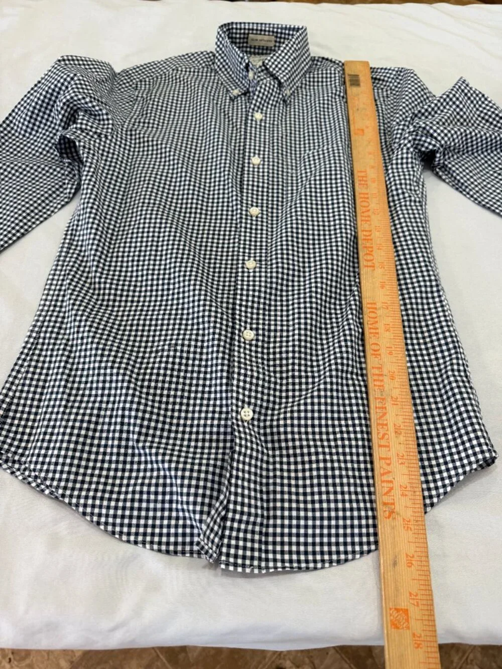 J.Crew Men’s Slim Untucked Gingham Button Down Shirt Black White XS BG418 NWOT